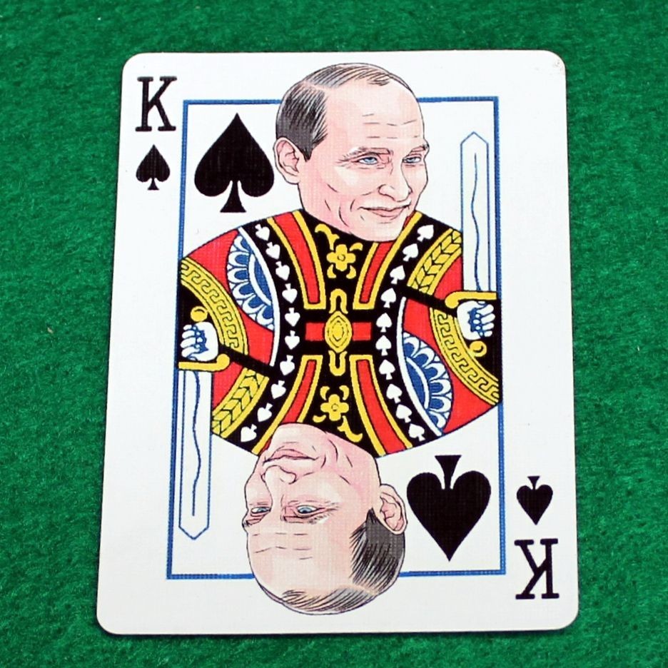 King of Spades - Putin, Bicycle Printed Gaff Card, Red