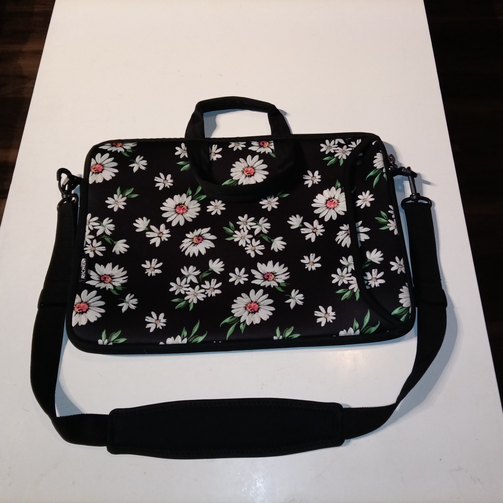 Richen  15 inch Laptop Shoulder Bag Carrying Case Daisy Design Neoprene