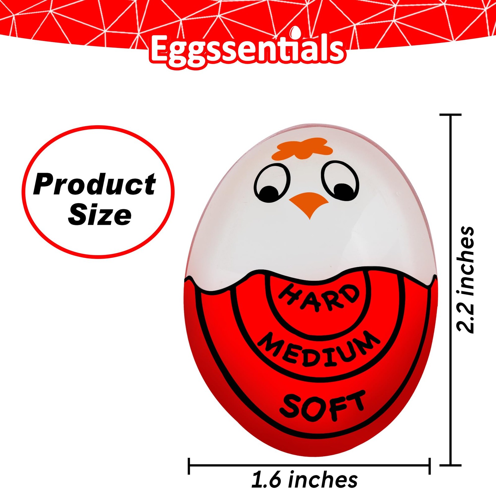 Eggssentials Pack of 2 Red Egg Timer That Goes in Water – Egg Timer for Hard ...