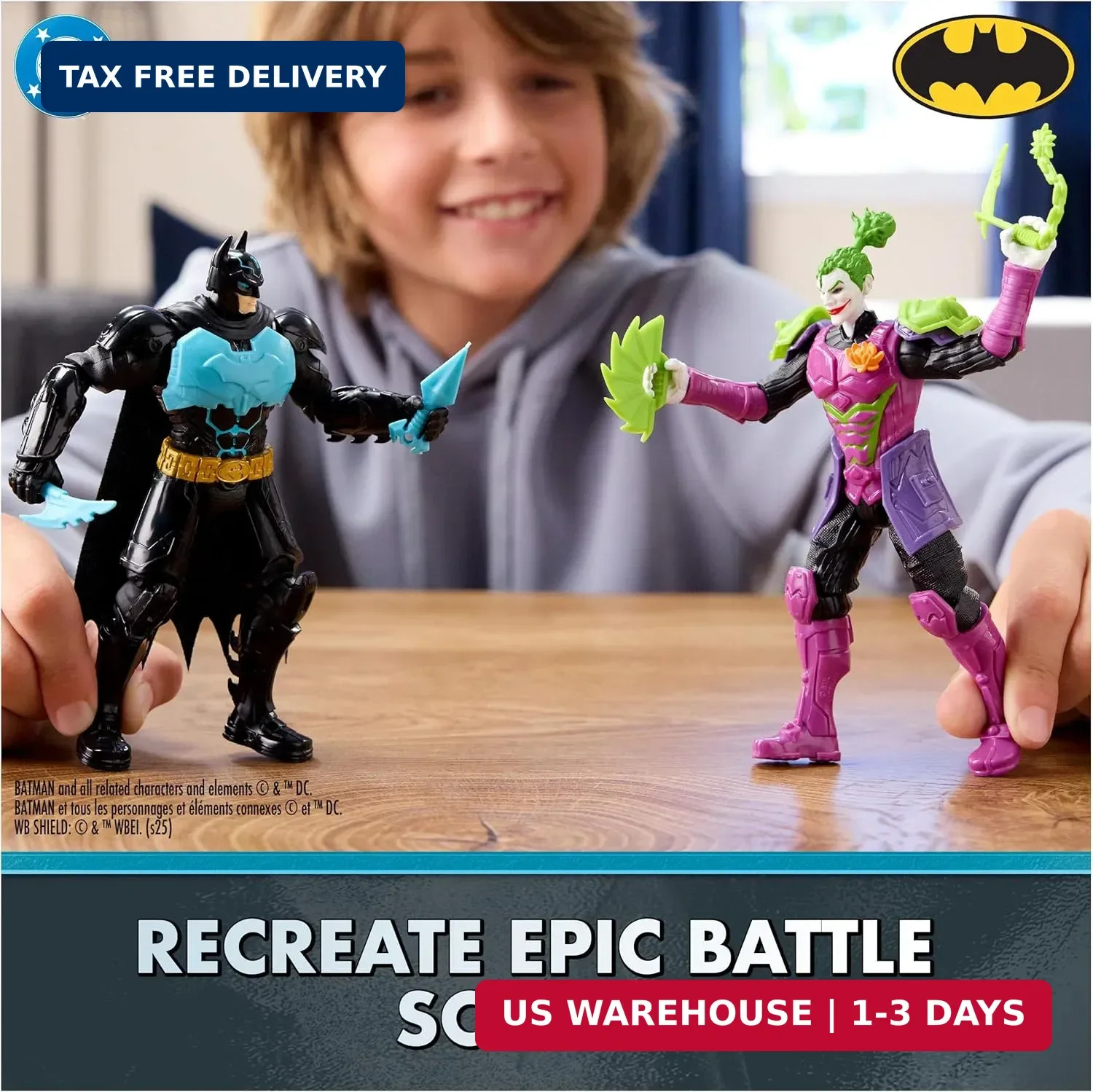 DC Comics, Batman Ninja Strike 6" 3-Pack Battle Set Action Figures with Pop-Out