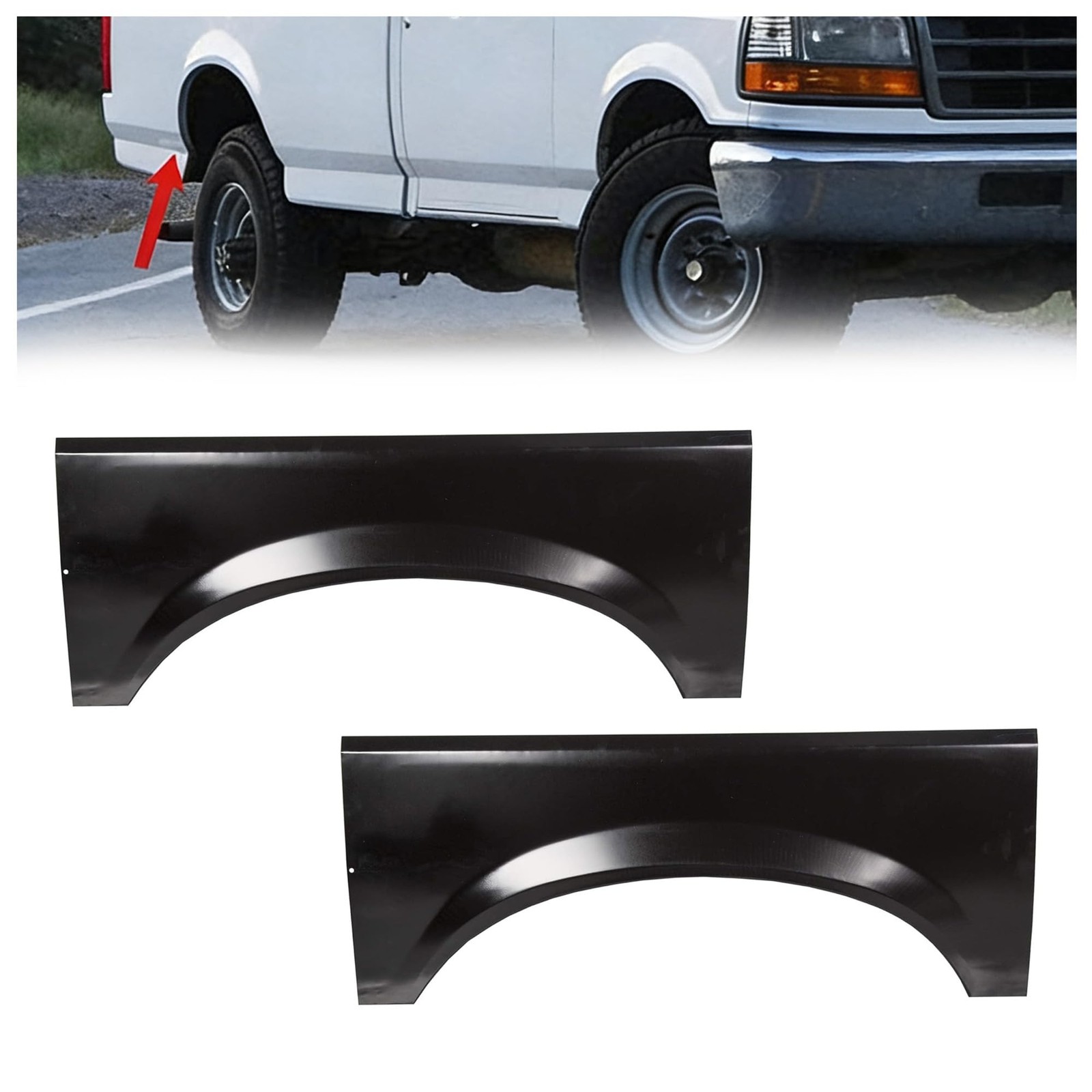 Rear Bed Wheel Arch Repair Panel Compatible with 1987-1998 Ford F-150 F-250 F...