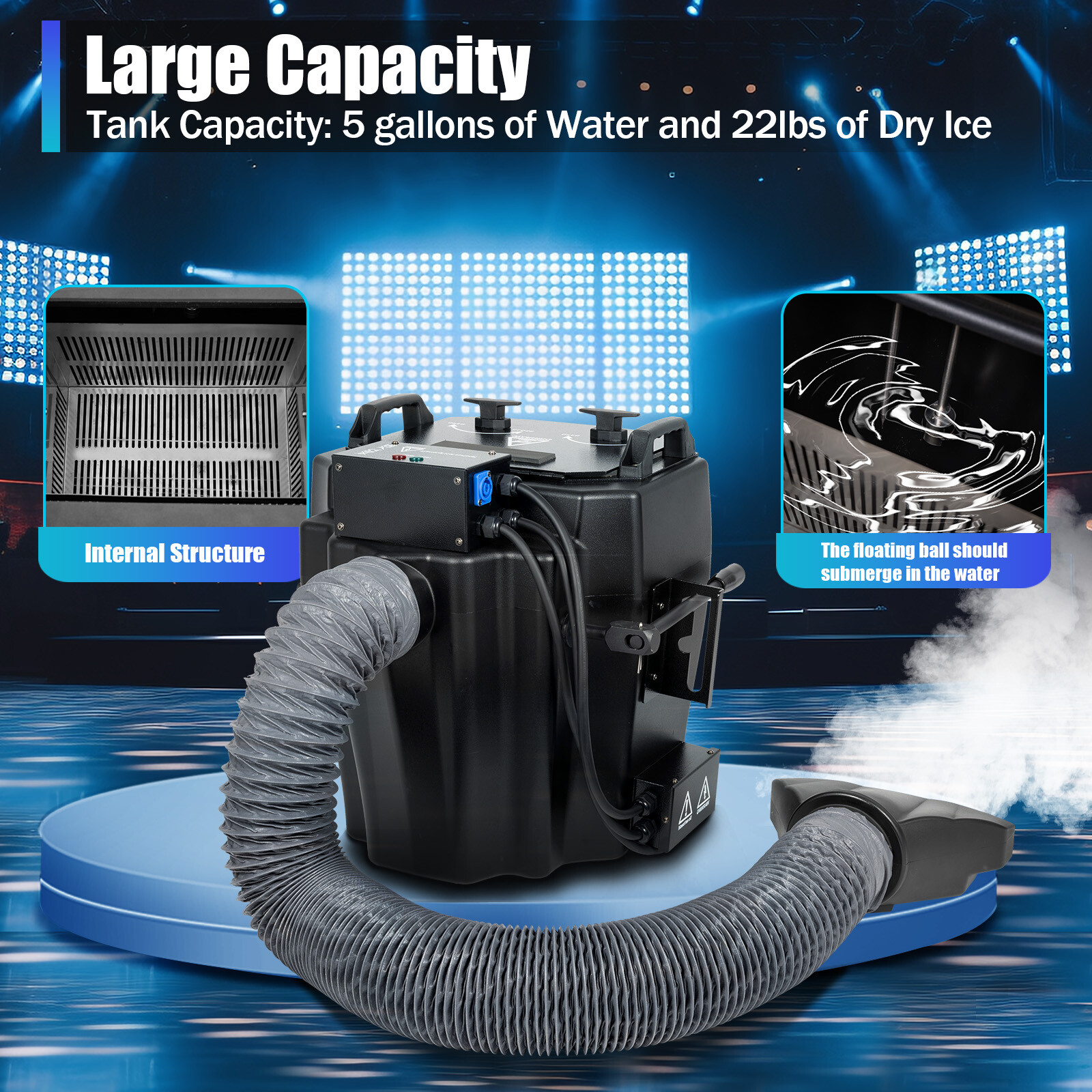 6000w Dry Ice Fog Machine Low Lying Smoke Machine Stage Effect For Wedding Party