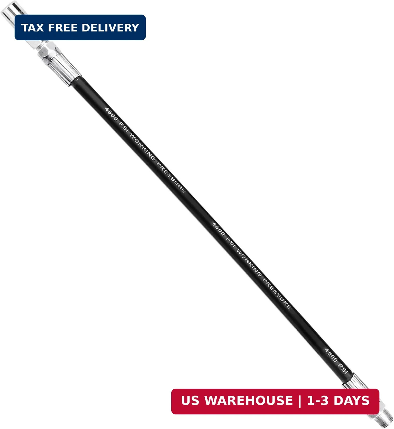 FIXSMITH-Grease-Gun-Hose,4500 PSI,12 Inch Flexible Whip Hose Extension with Coup