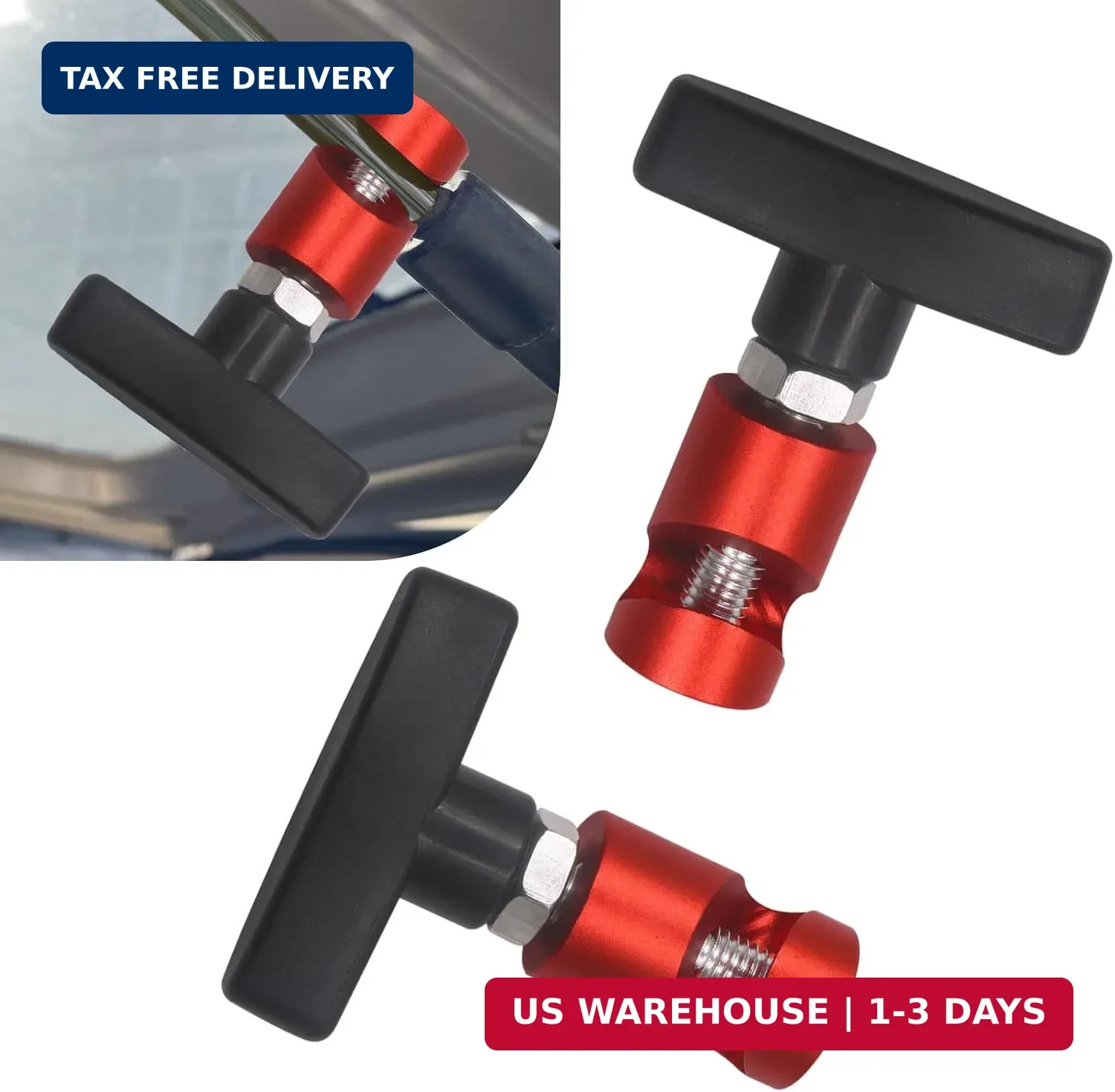 WZP 2 PCS Car Hood Prop Strut Clamp, Metal Anti-Slip Lift Strut Clamp, Portable