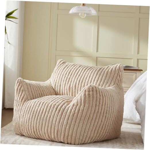 Giant Bean Bag Chairs for Adults Teens, Large Bean Bag Sofa Chairs Medium Beige