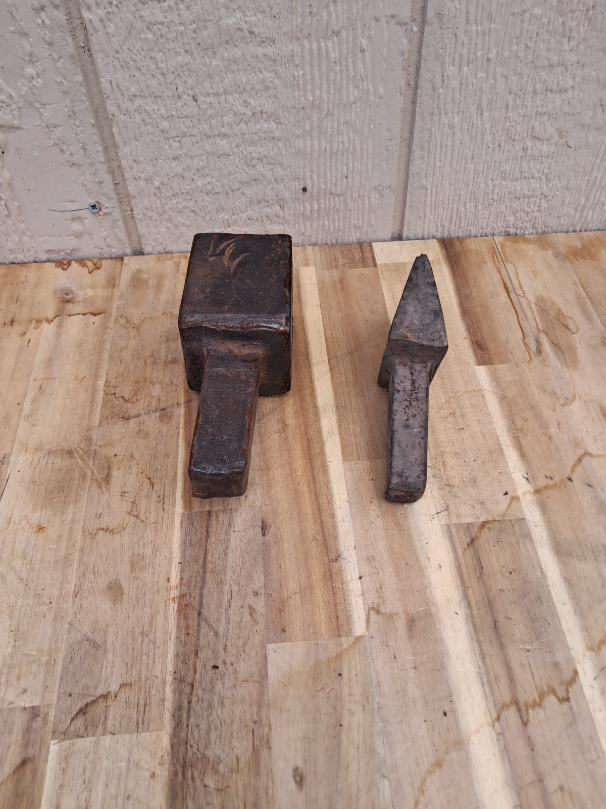 Vintage Blacksmith Cut Edge Anvil Hardy Tools Lot of 2 Forging Smithing Os290