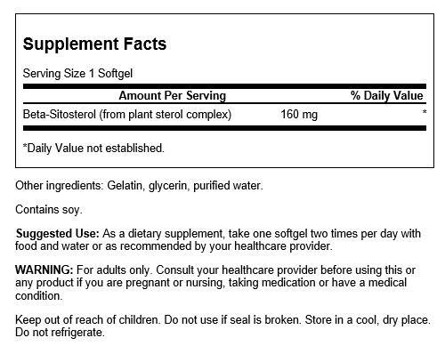 Swanson Beta-Sitosterol - Maximum Strength 160 mg 60 Capsules