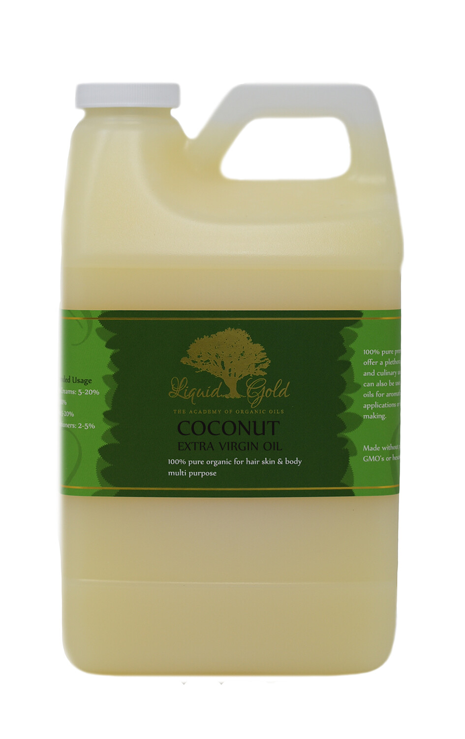 64 Oz PREMIUM COCONUT OIL EXTRA VIRGIN UNREFINED  ORGANIC COLD PRESSED