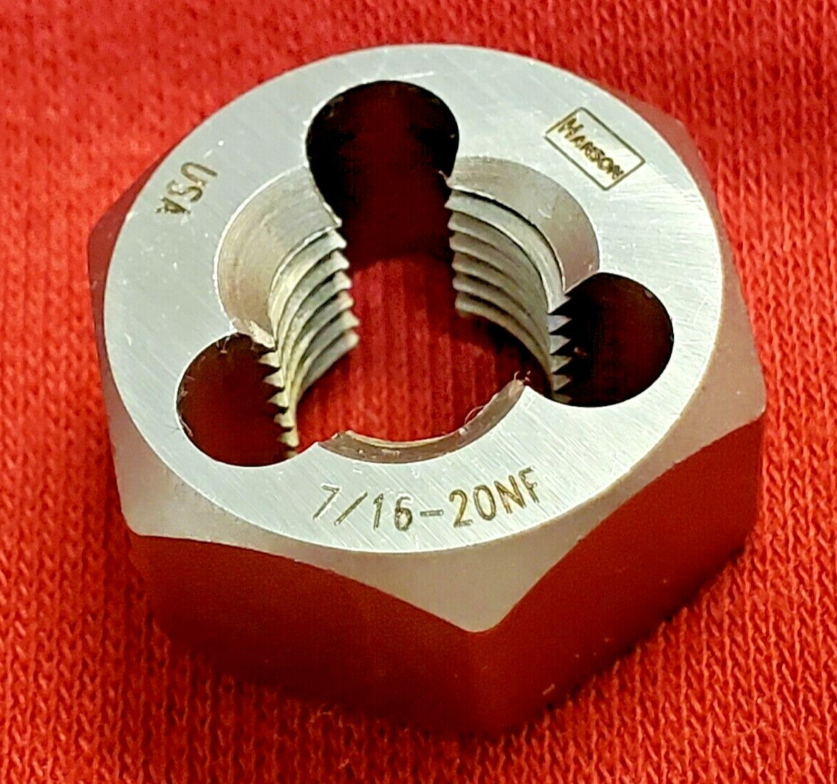 7/16-20 NF X 7/8" Hex Die Irwin Hanson 7240 CS USA Carbon Steel Rethreading