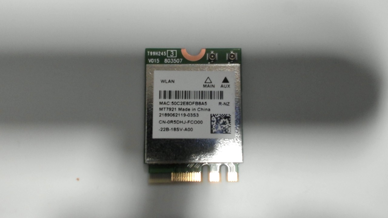 Dell Mediatek MT7921 Wireless Dual Band WLAN WiFi Bluetooth 5.2 M.2