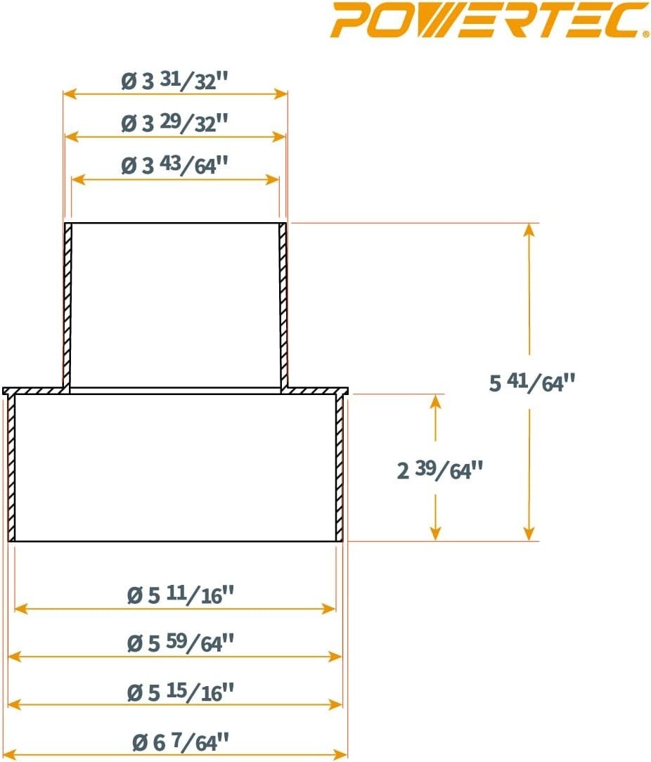 ABS Dust Collection Reducer 6" to 4" for Efficient Workshop Use