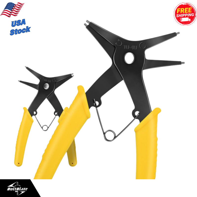 2-in-1 Snap Ring Pliers for 10-40mm Retaining Rings, Internal & External Use