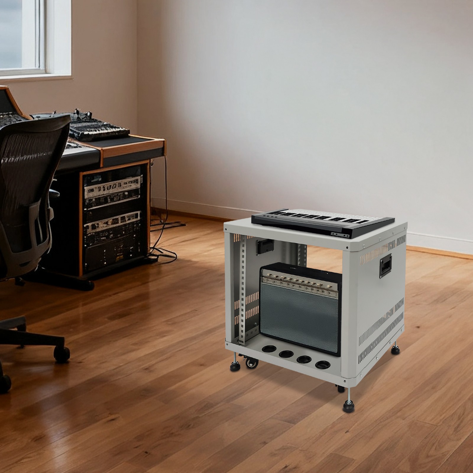 9U Server Rack Cabinet – Mobile & Durable, Ideal for Studios & Offices