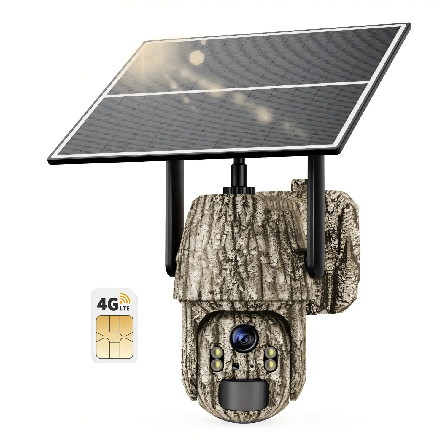 Cellular Trail Camera 3rd Generation 4G LTE with Solar Panel, 360° Pan Tilt, Mot