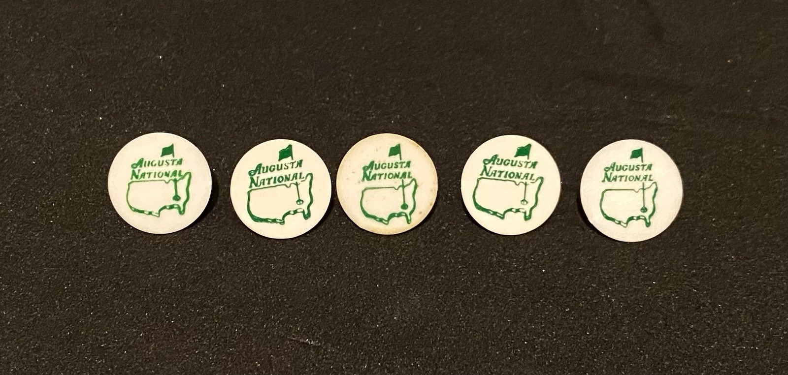 Lot of 5 Augusta National Golf Club Plastic Ball Markers NOT Masters