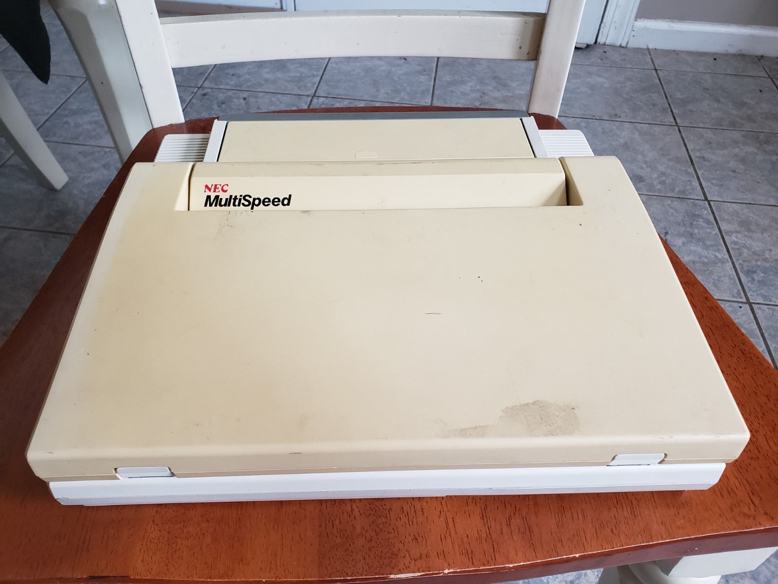 Vintage NEC MultiSpeed Laptop Computer w/ dual floppies missing one cover As-Is!