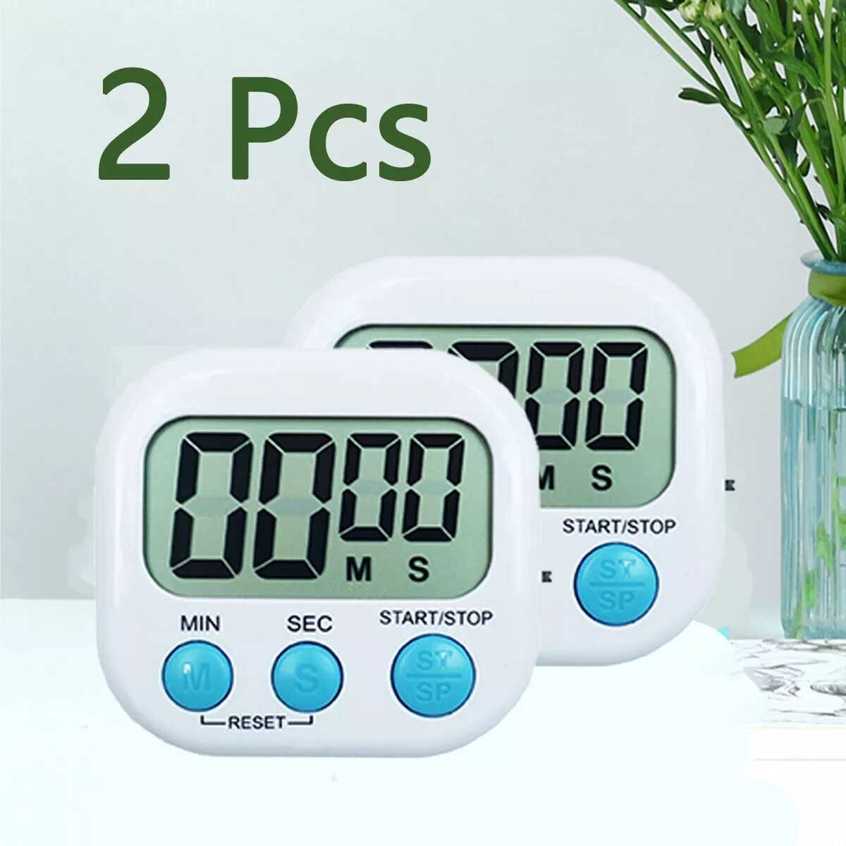 2x small digital kitchen timer magnetic back countdown Countdown boiling soup