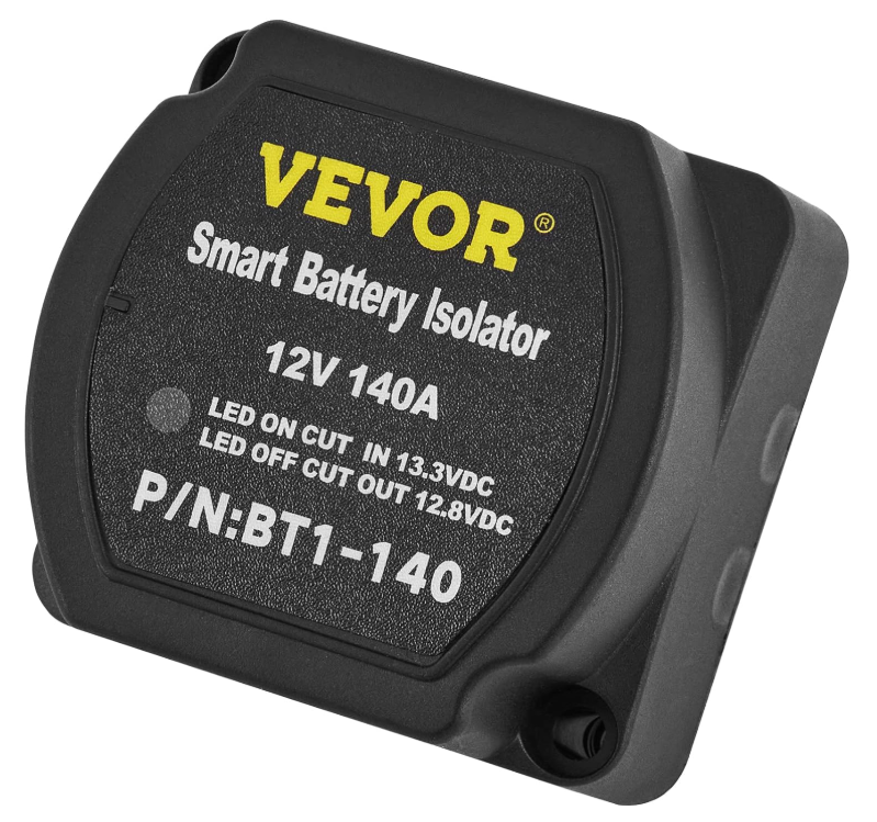 VEVOR Split Charge Relay Kit, 6mtr 12V, Automatic Dual Battery Isolator Kit
