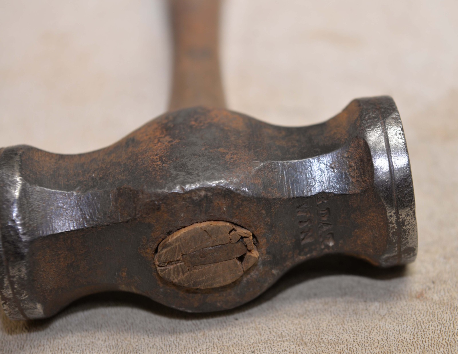 Rare S Darwin blacksmith copper silver smith double face raising hammer tool