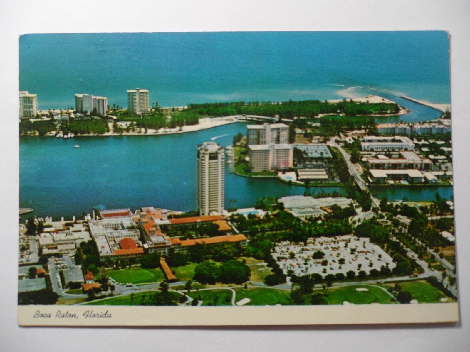STAMPMART : USA BOCA RATON FLORIDA SKY VIEW POSTCARD USED TO WASHINGTON