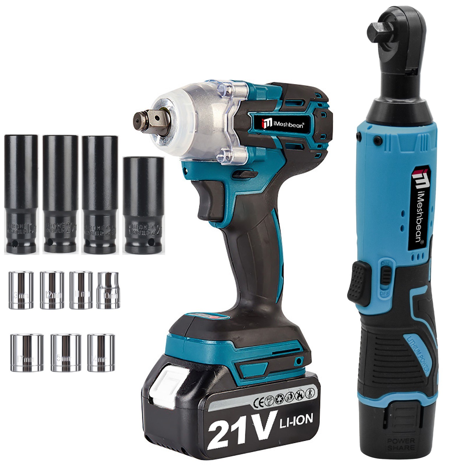 12V/21V Lithium-Ion Cordless 3/8 in. Ratchet and 1/2 in. Impact Wrench Combo Kit