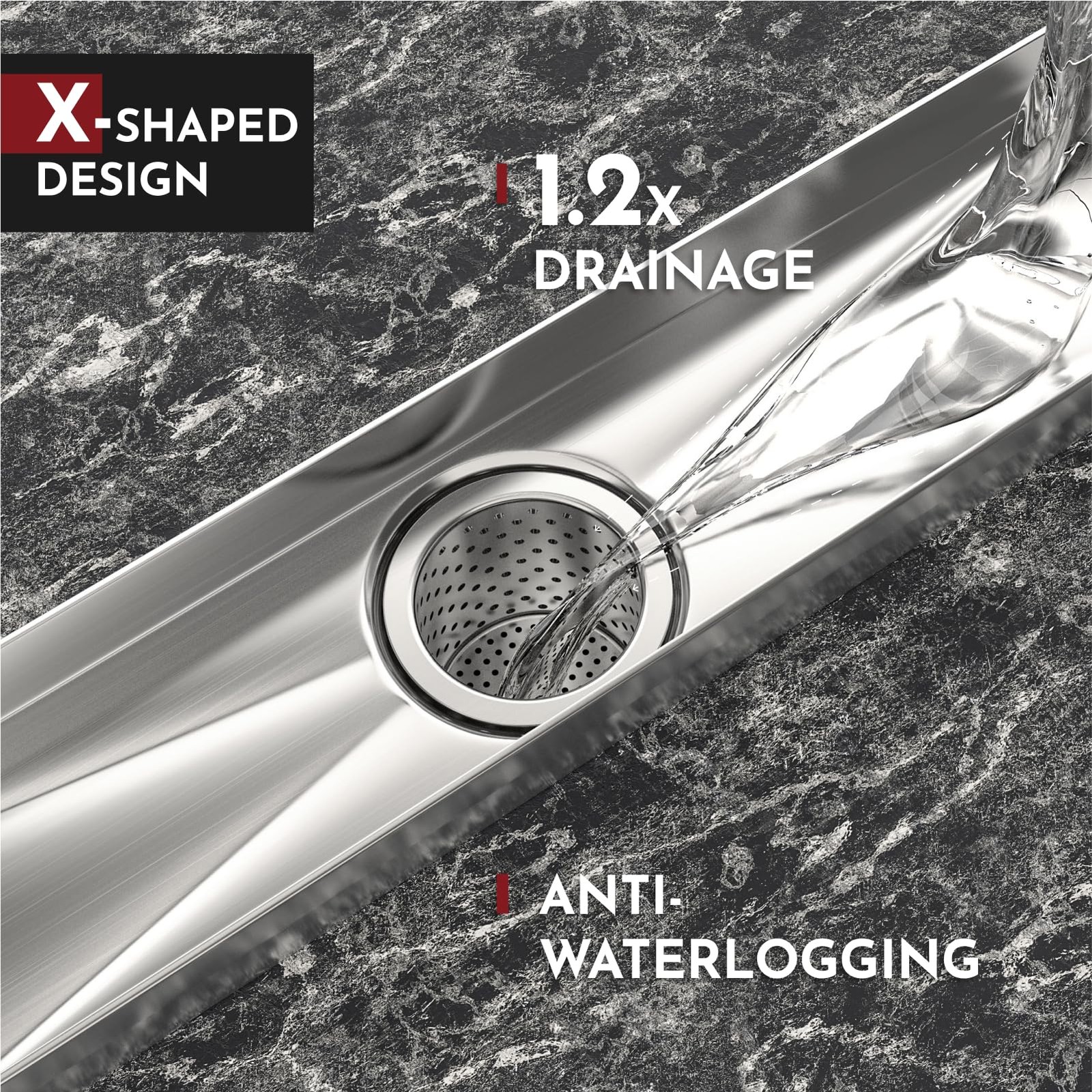 WEBANG 12 Inch Linear Shower Drain Rectangular Floor 12 Inch, Brushed