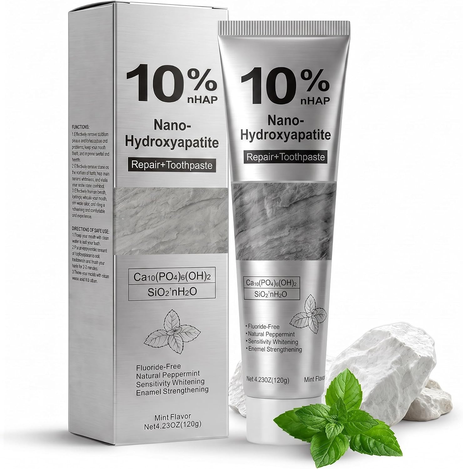 10% Nano Hydroxyapatite Toothpaste, Strengthens Enamel Freshens Breath 1PCS | Te
