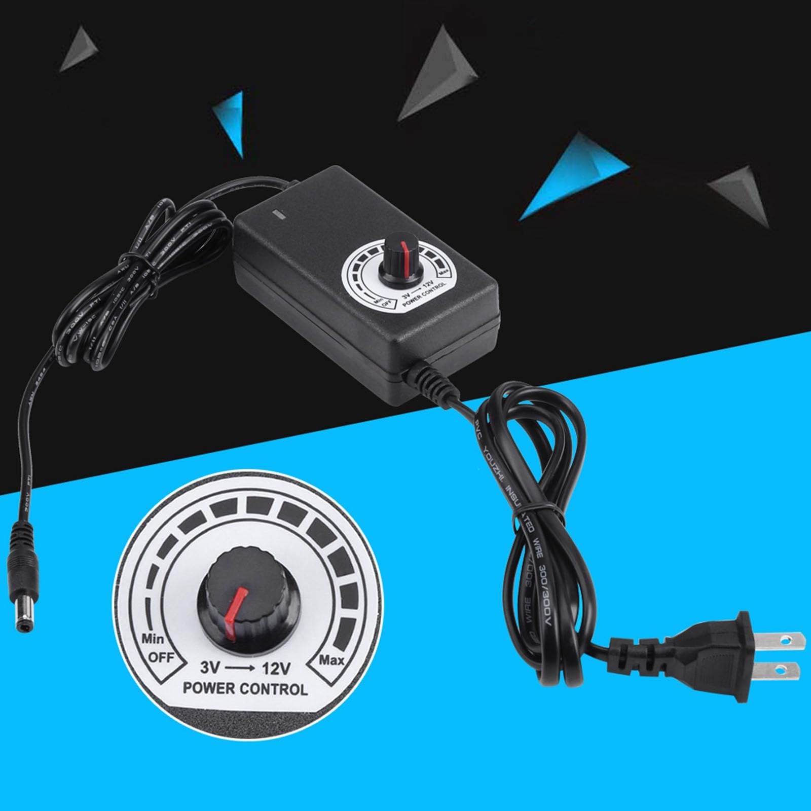 AC to DC Adapter 3-12V 2A Power Supply Motor Speed Controller Variable Speed