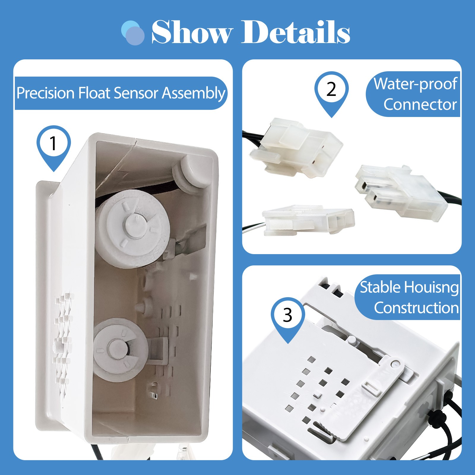 Replacement Water Float Switch Kit 1051224-01 For Ice-O-Matic Ice Machine