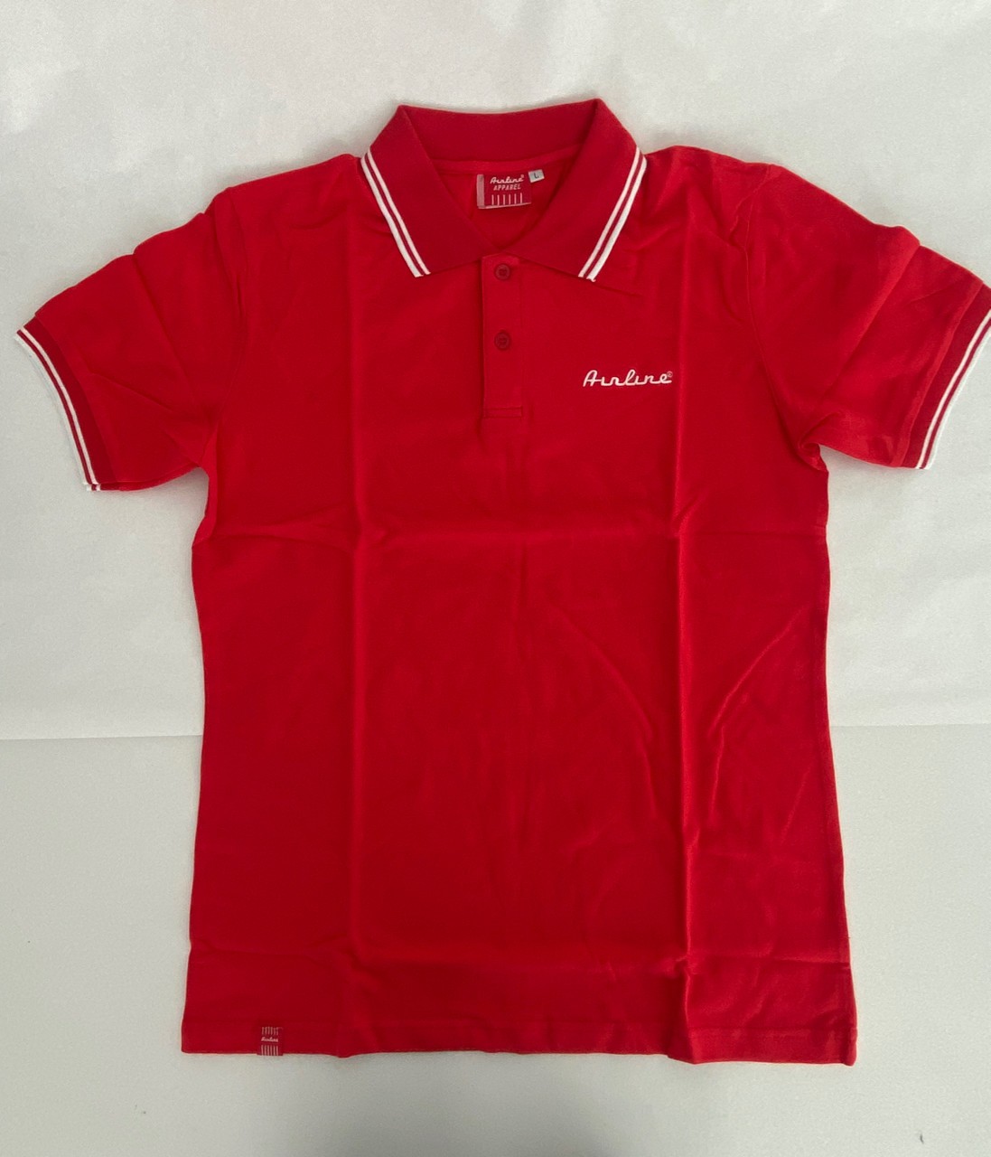 New Vintage AIRLINE Guitar Polo Shirt Mens Size Large Red White Polo