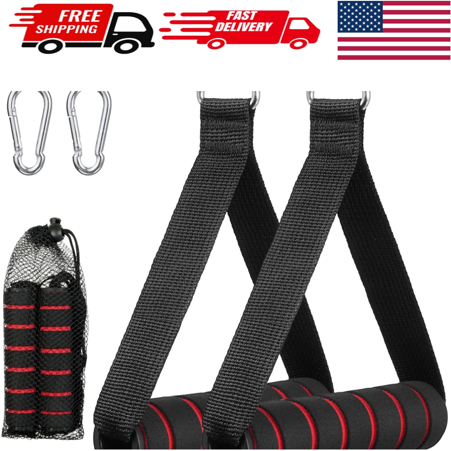 Exercise Handles, Replacement Cable Machine Attachments for Home Gym Equipment