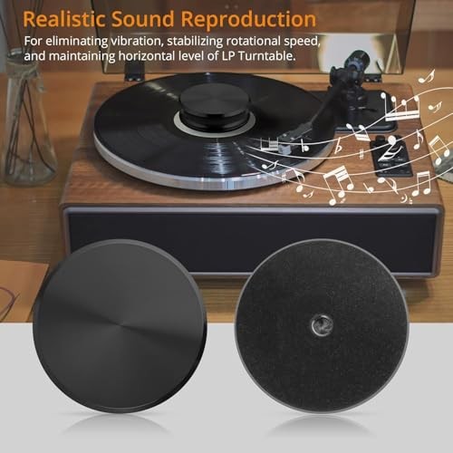 11oz Aluminum Vinyl Record Stabilizer with Bubble - Record Weight Stabilizer