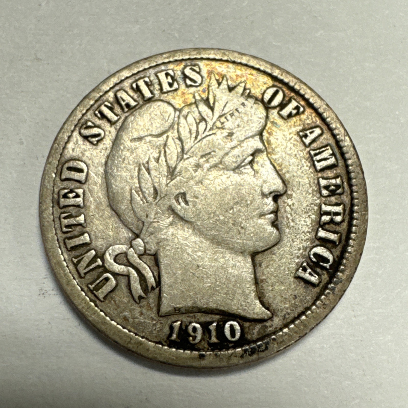1910-D Barber Silver Dime VF