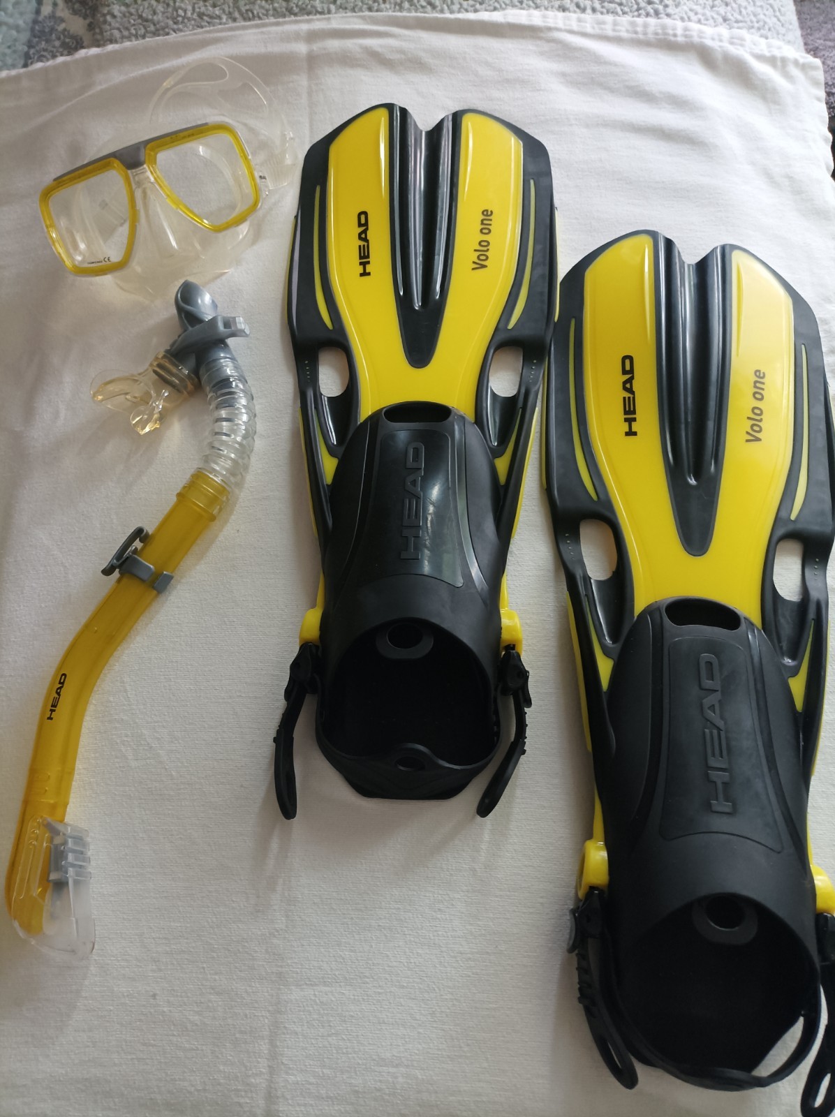 HEAD Tarpon Barracuda Volo Adult Silicone Snorkeling Set Yellow Sz. LG-XLG NEW