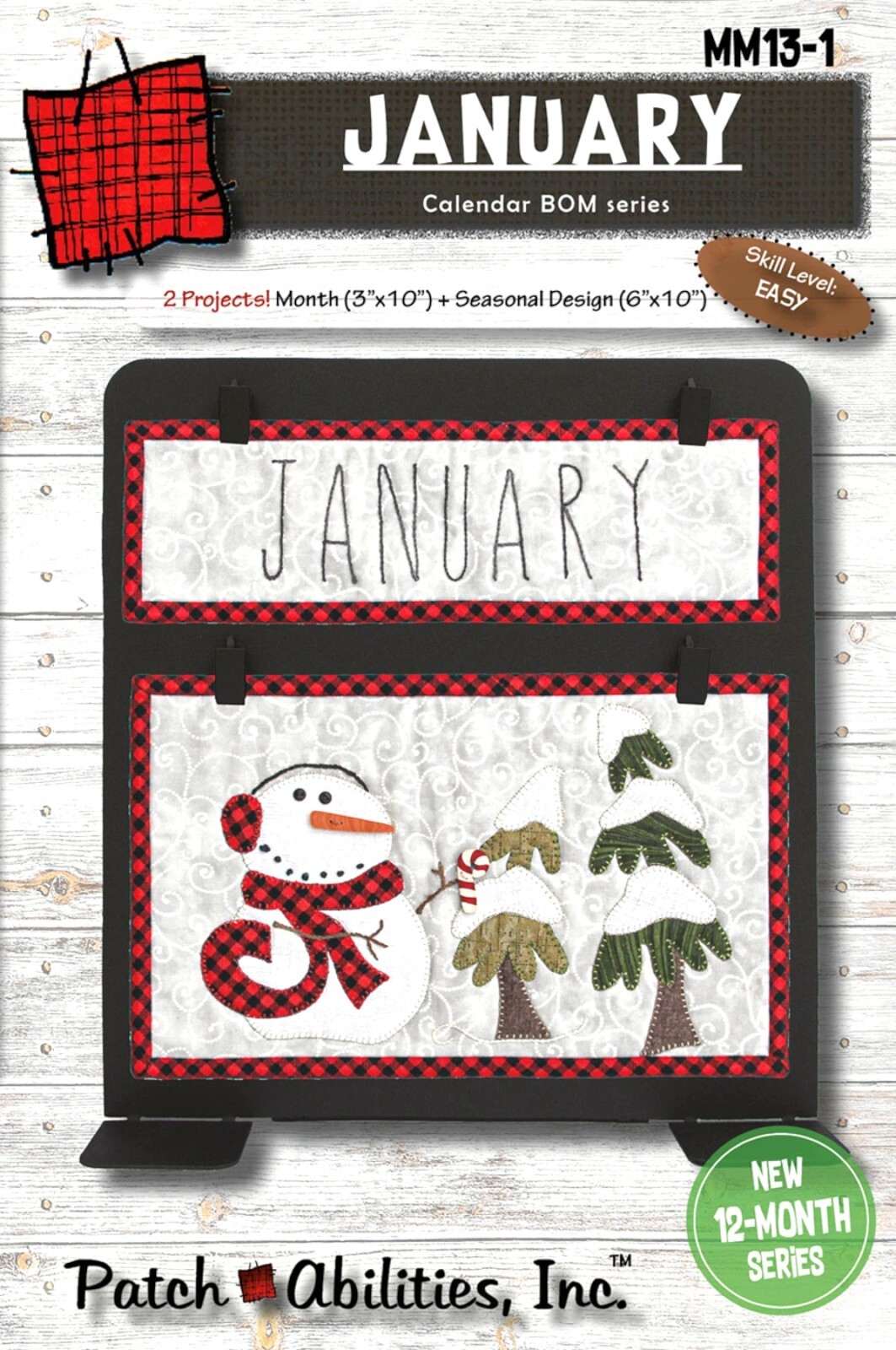 Patch Abilities January Calendar Series Block of the Month with Buttons MM13-1B