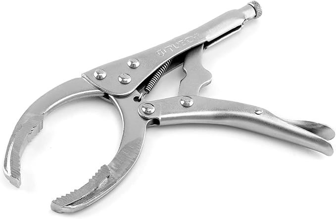 Locking Grip Oil Filter Wrench Pliers, 9 Inch Alloy Steel Remover Wrench Tool, F