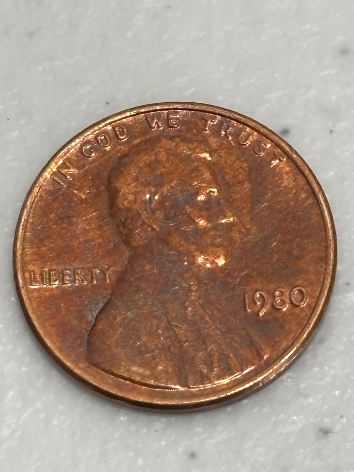 1980 Lincoln Memorial Small Cent Copper Circulated Doubled Die Error Coin