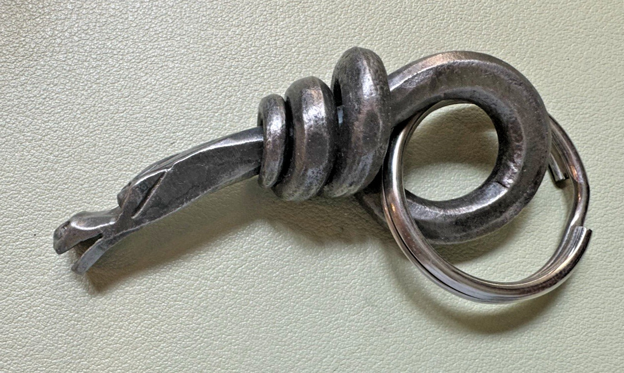 Blacksmith Made Key Ring with Dragon