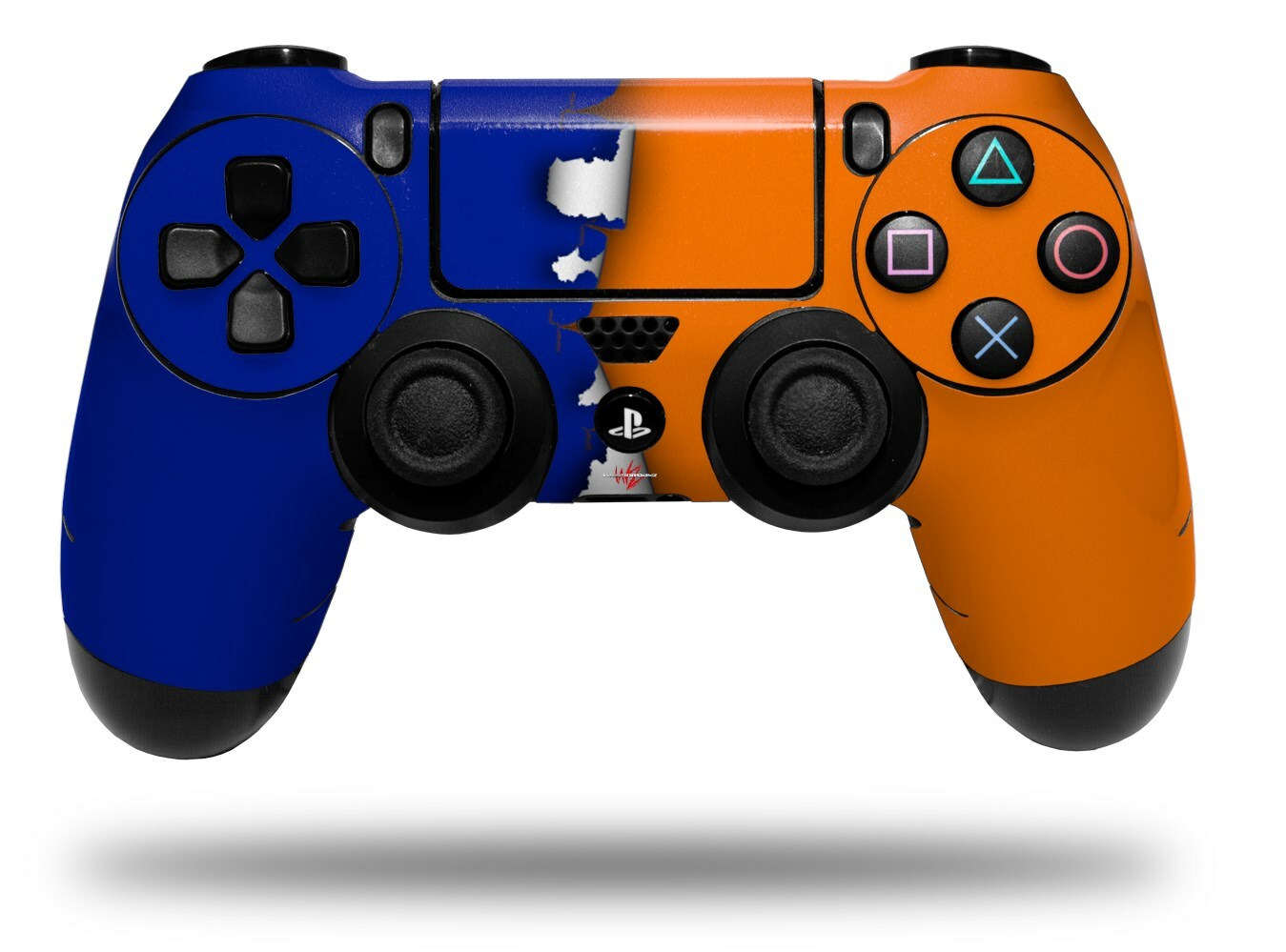 Skin for Playstation 4 Sony PS4 Controller Ripped Colors Blue Orange