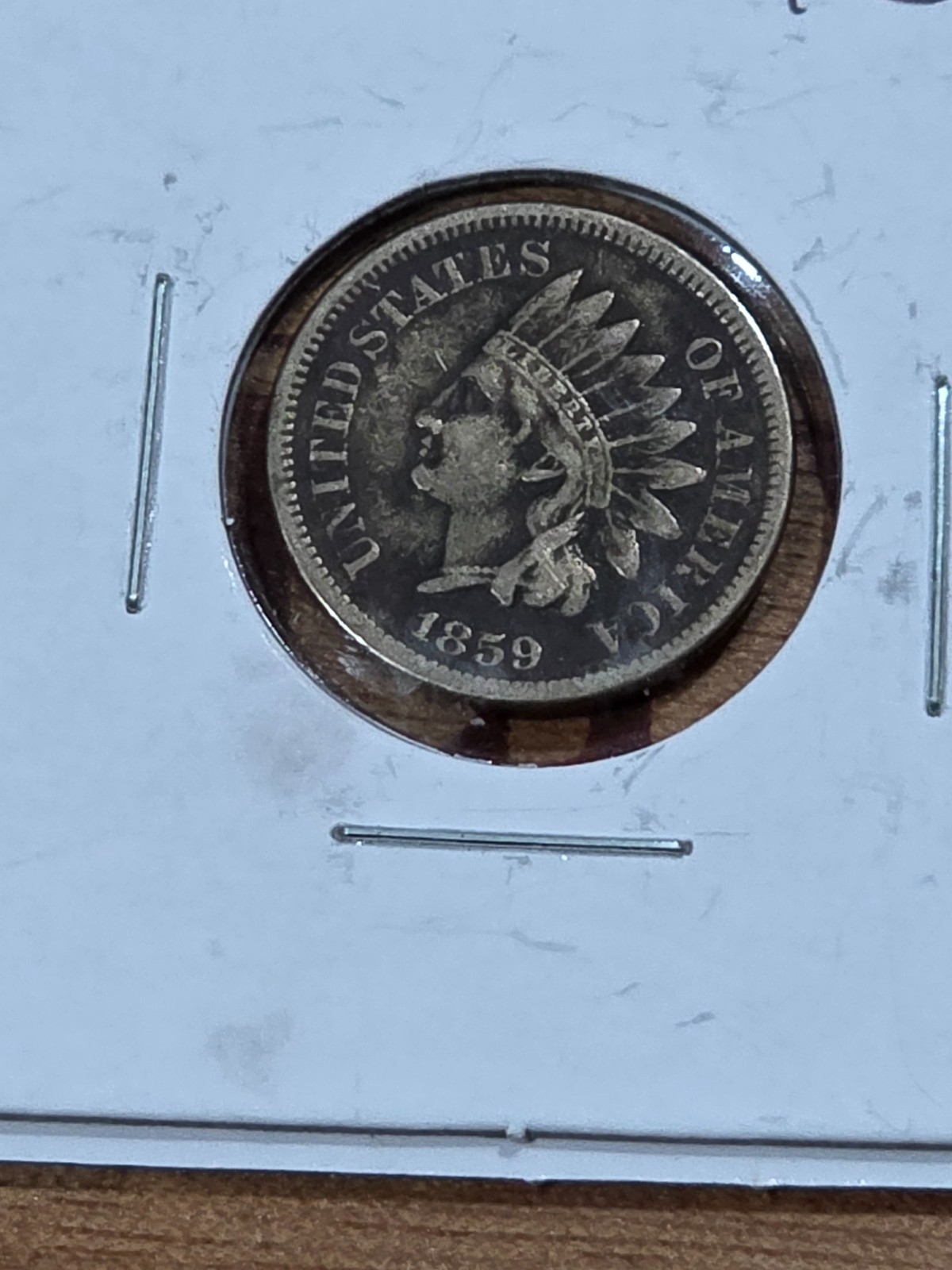 1859 INDIAN HEAD PENNY IN FINE - EXTREMELY FINE CONDITION WITH A MINT ERROR