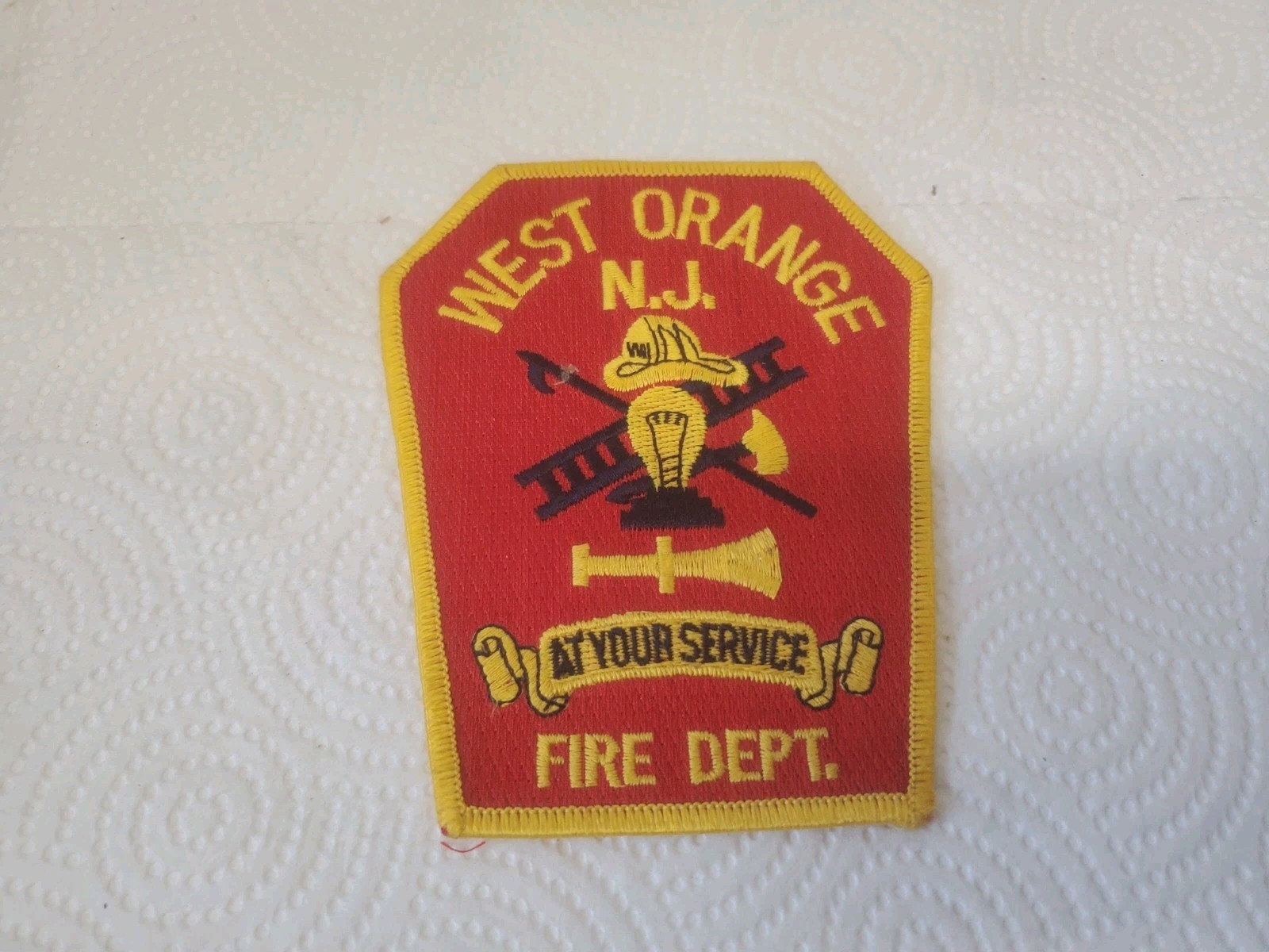 4" X 4-3/4" " Cloth Patch West Orange New Jersey Fire Department