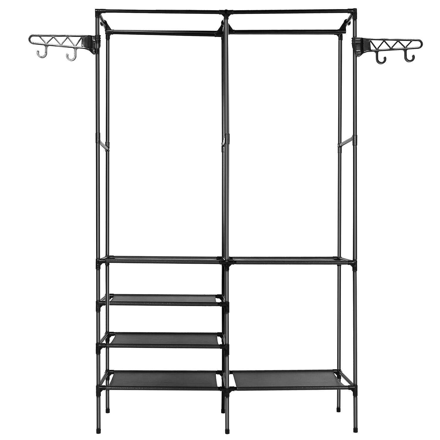 Heavy Duty Clothing Garment Rack Rolling Clothes Organizer Double Rails Hanging