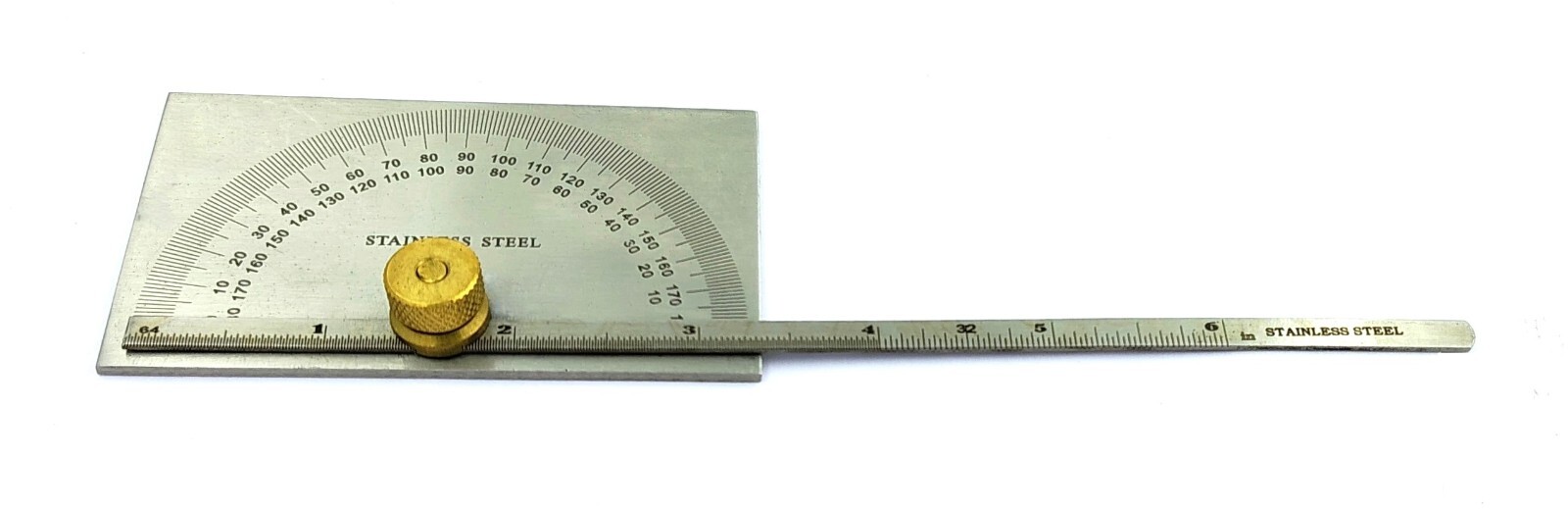 Stainless Steel Square Head Degree Protractor cum Depth Protractor 0-180 degrees
