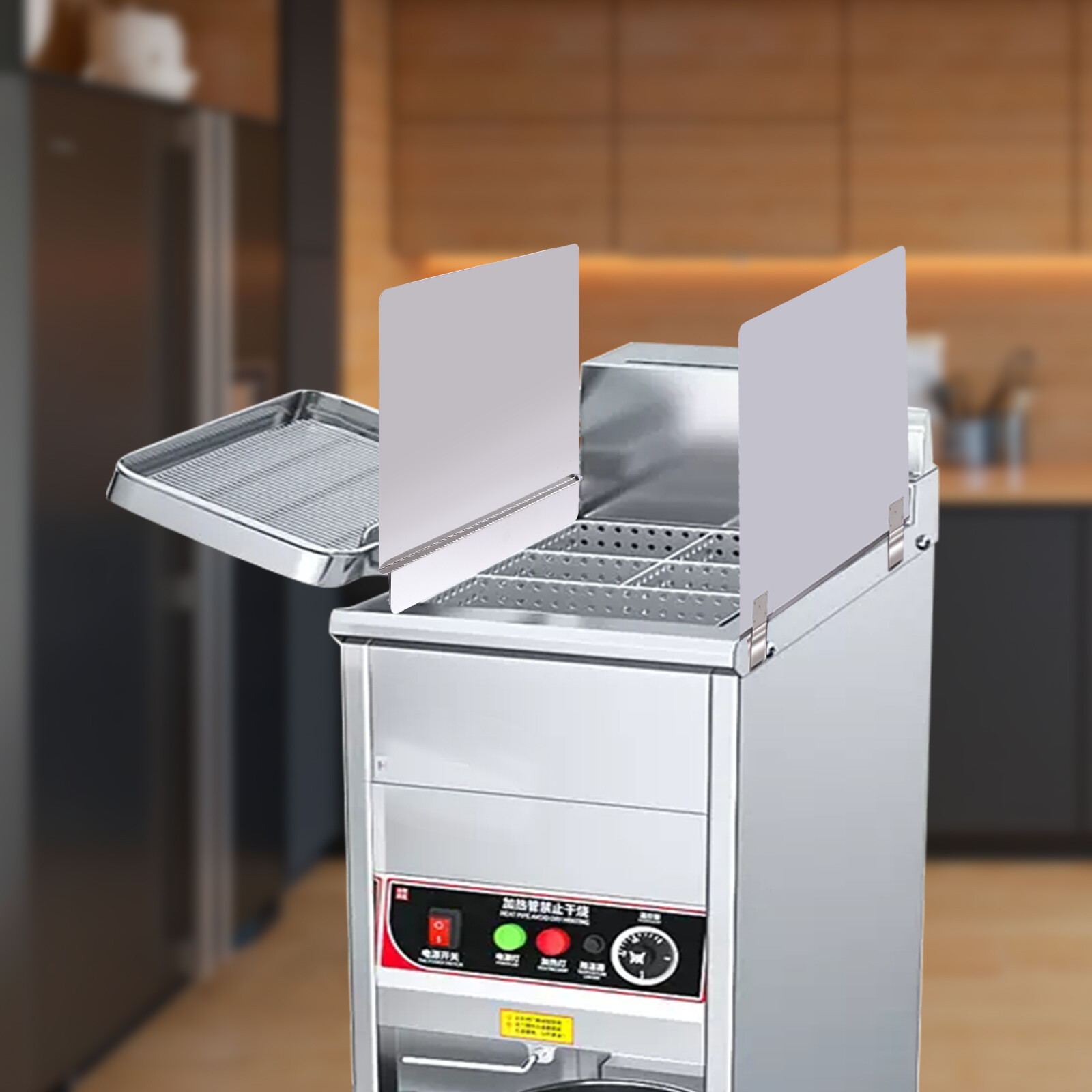 2-Pack Commercial Deep Fryer Splash Guard Stainless Steel Side Splash Guard Kit