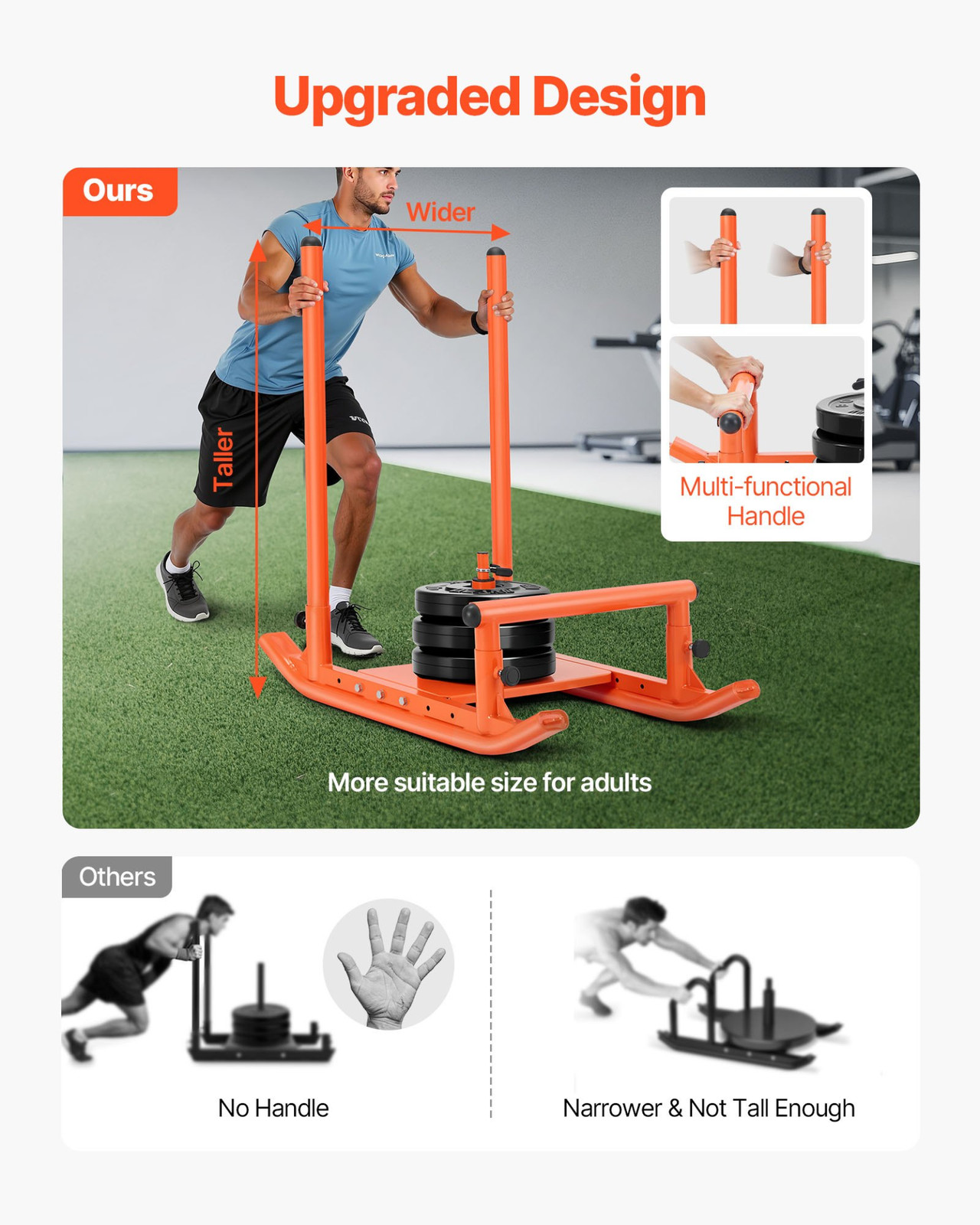 VEVOR Weight Sled, Steel Power Sled, Fitness Strength Training Sleds for Athleti