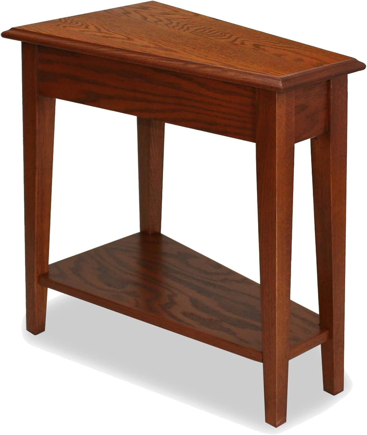 9035-MED Recliner Wedge Table with Shelf Medium oak 24 in x 15 24