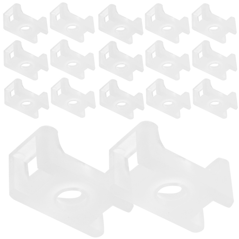 100Pcs Durable Reusable Nylon Saddle Cable Tie Holder White with Screw Hole