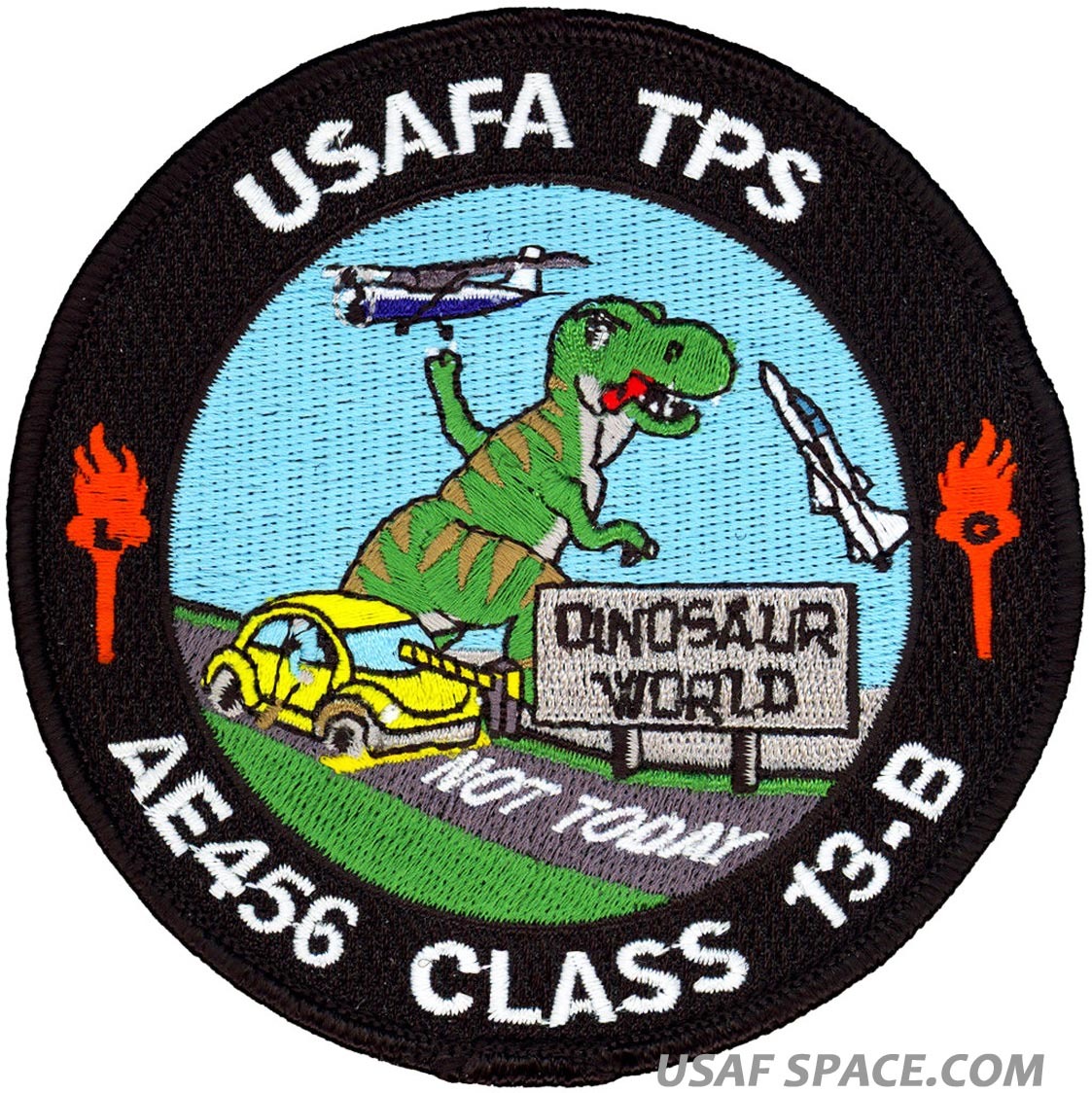 USAF TEST PILOT SCHOOL CLASS 2013 - DINOSAUR WORLD - ORIGINAL AIR FORCE PATCH