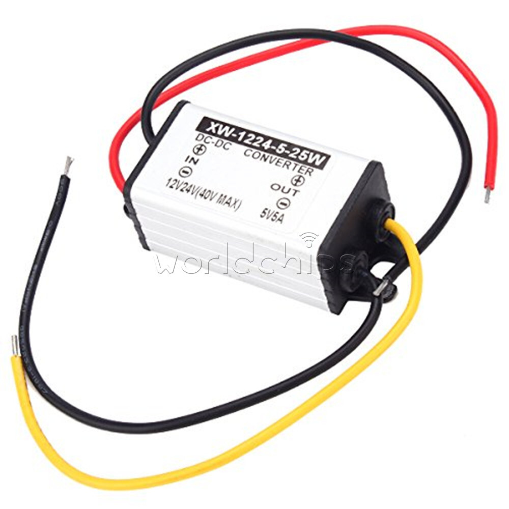 DC-DC 12V/24V to 5V 5A 25W Converter Step Down Buck Power Supply Regulator New