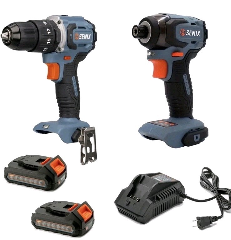 SENIX X2 20V Brushless Cordless 2-Tool Kit Drill/Driver Impact Driver S2K2B2-01